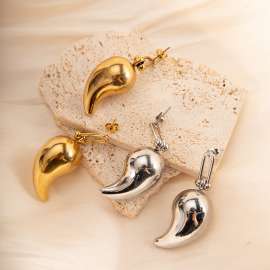 Stainless steel hollow drop earrings for women wedding steel earrings