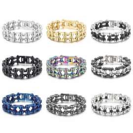 Exaggerated Rock Thick Hip Hop Bicycle Chain Men's Motorcycle Bracelet