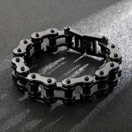 Exaggerated Rock Thick Hip Hop Bicycle Chain Men's Motorcycle Black Bracelet
