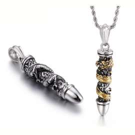 Arrogant Casting Bullet Head Dragon Column Chinese Loong Pendant