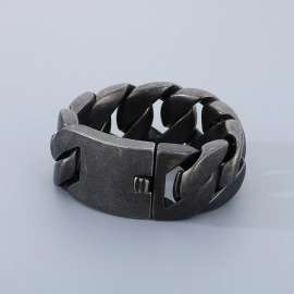 32mm Retro Domineering Boil Black Cuban Chain Stainless Steel Jewelry Male Bracelets