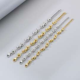 Stainless steel handmade chain double bead chain bracelet