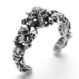 Punk exaggerated personality skull men's Bangle