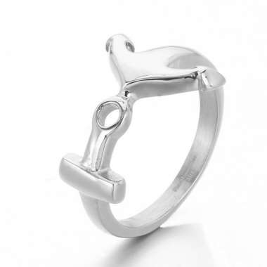 Steel cast anchor arrow polished ring