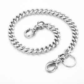 Stainless Steel Trousers Chain Skull slingshot keychain
