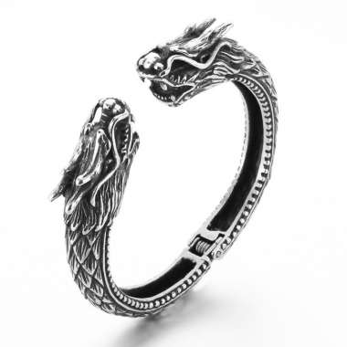 Oxidized Double Tap  Faucet Spring Steel Color Men's Bracelet
