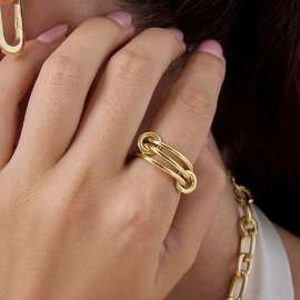 Stainless steel layered plain ring, high-end and personalized ring