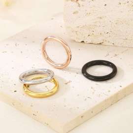 Stainless Steel Linear simplicity  plain circle smooth surface Cutting Ring