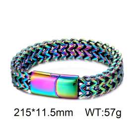 SS Simple and personalized woven double row front and back keel flat buckle  Colorful-plating Bracelets