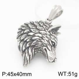 Men's Stainless Steel Cast Wolf Head Pendant Punk Jewelry