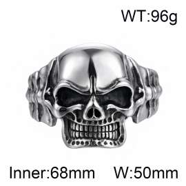 Aggressive Punk Style Skull Head Titanium Steel Ghost Men's Bracelet Bangle